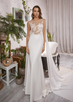Beaded Ivory Lace Satin Fabulous Wedding Dress